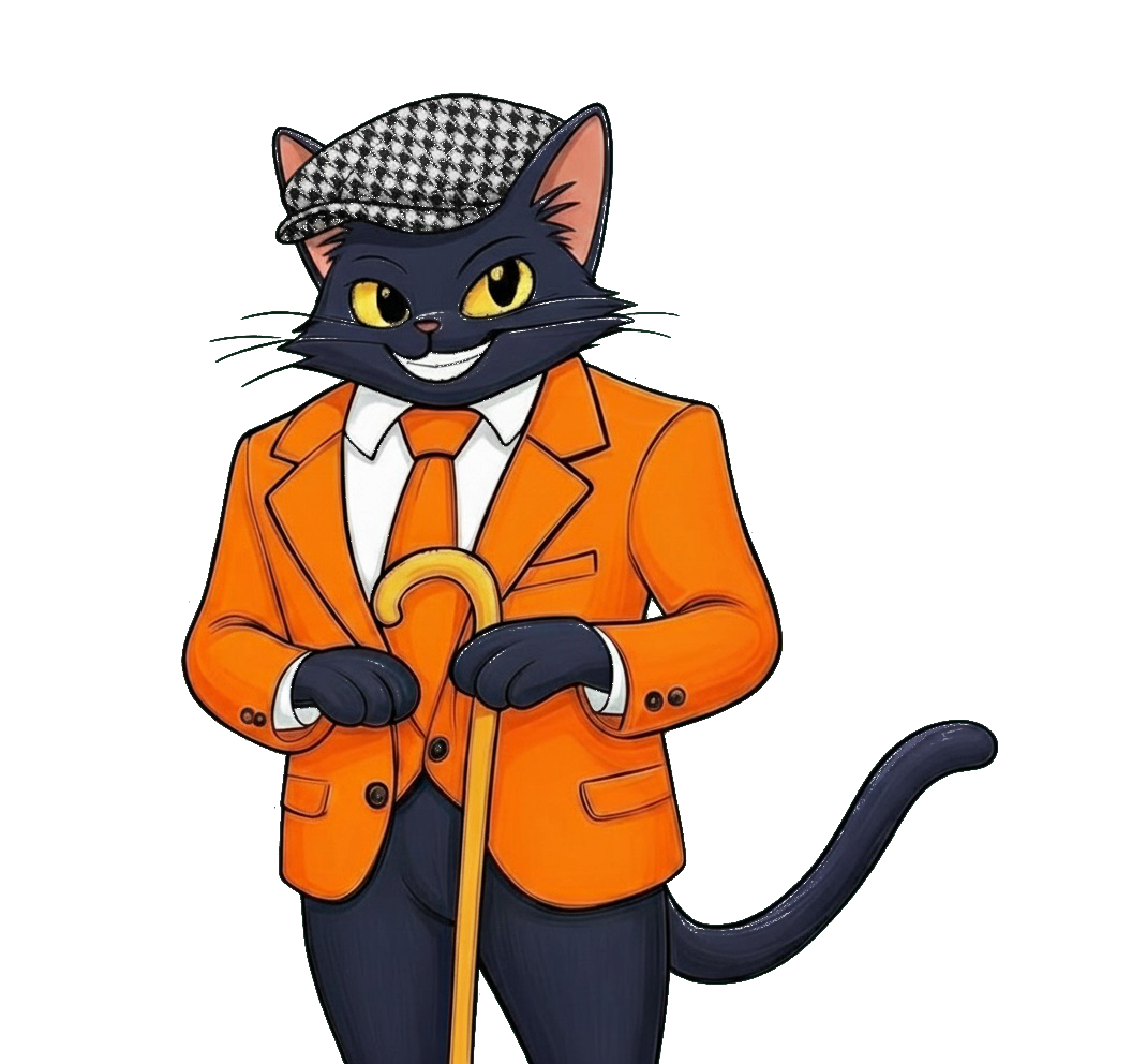 Logo de Radio Gato Zarzuela, un gato con un sombrero chulapo